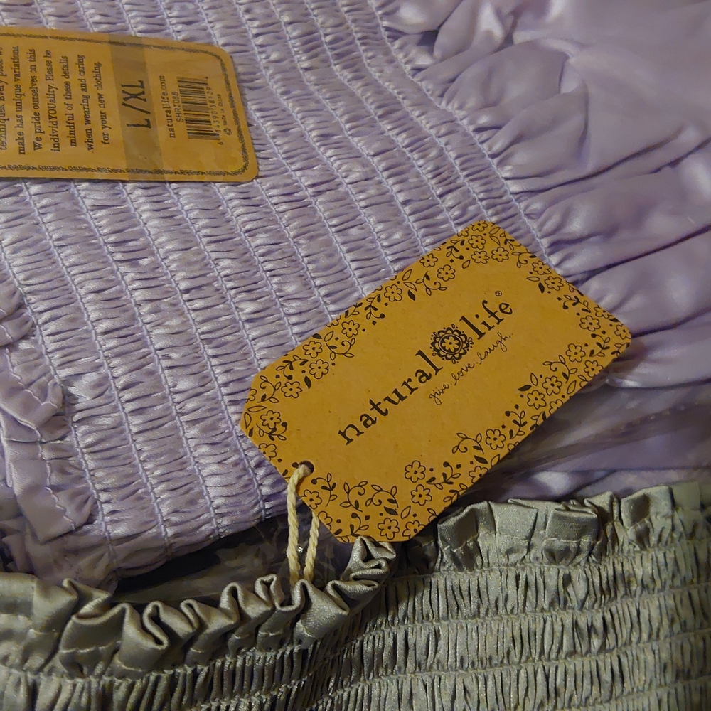 NATURAL LIFE Lavender Ruffled Satin Skirt-like Shorts